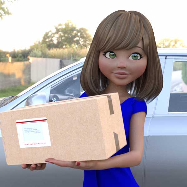 female business courier