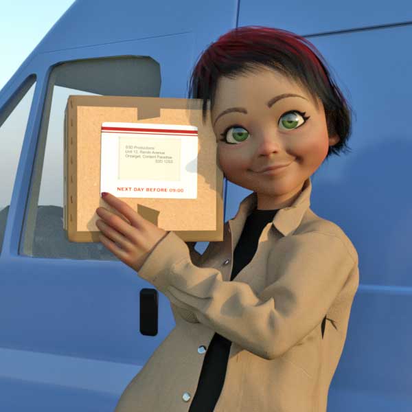 female business courier