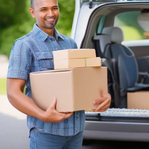 Asian delivery driver