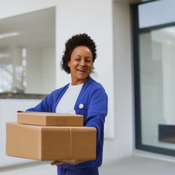 determined female courier